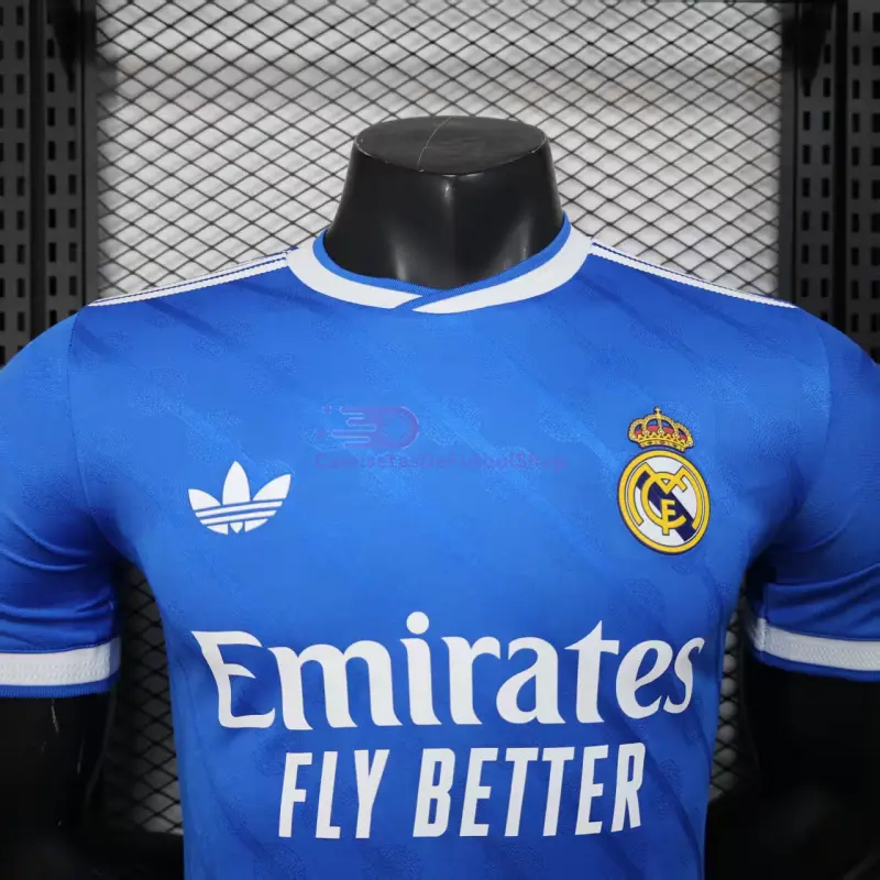 Camiseta Real Madrid 2025/2026 3ª Equipación Azul con Parche HP(EDICIÓN JUGADOR)