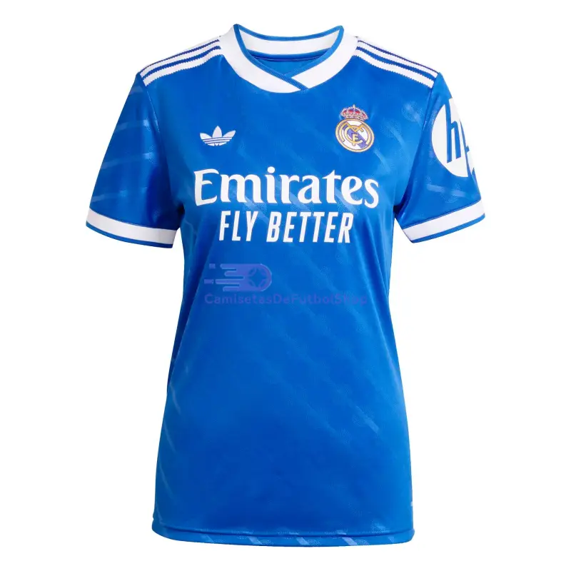 Camiseta Real Madrid 2025/2026 3ª Equipación Azul Mujer con Parche HP