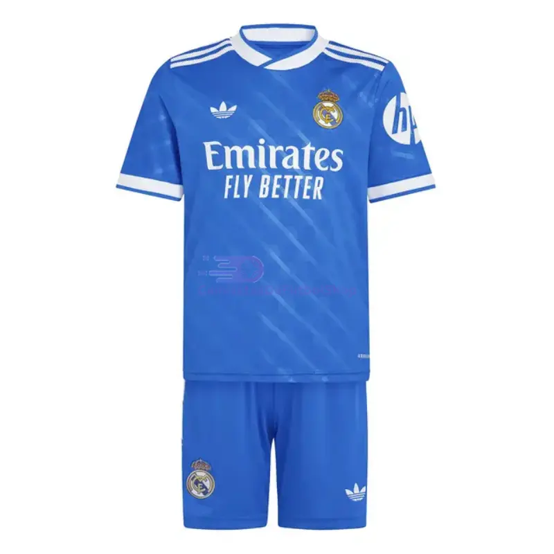 Camiseta Real Madrid 2025/2026 3ª Equipación Azul Niño Kit con Parche HP	