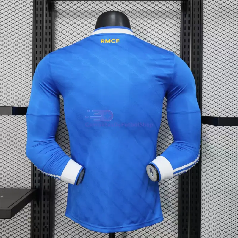 Camiseta Real Madrid 2025/2026 3ª Equipación ML Azul con Parche HP (EDICIÓN JUGADOR)