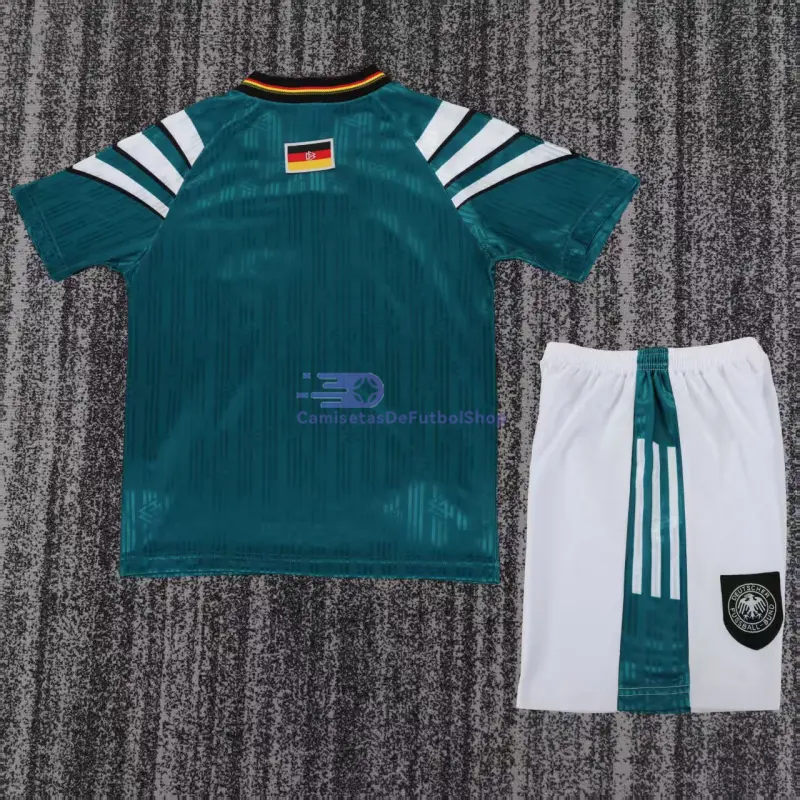 Camiseta Alemania 1996 2ª Equipación Retro Verde Niño Kit