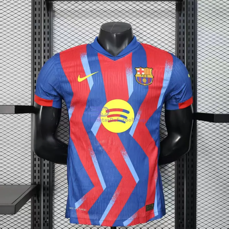 Camiseta Barcelona 2025/2026 4ª Equipación Azul/Rojo (EDICIÓN JUGADOR)
