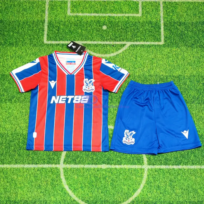 Camiseta Crystal Palace FC 2025/2026 1ª Equipación Rojo/Azul Niño Kit