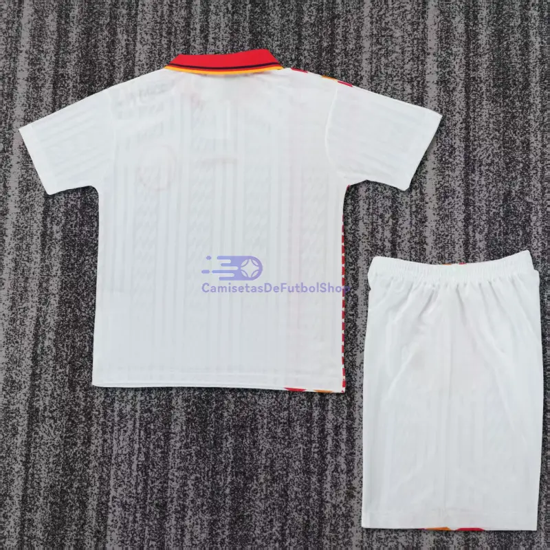 Camiseta España 1994 2ª Equipación Retro Blanco Niño Kit