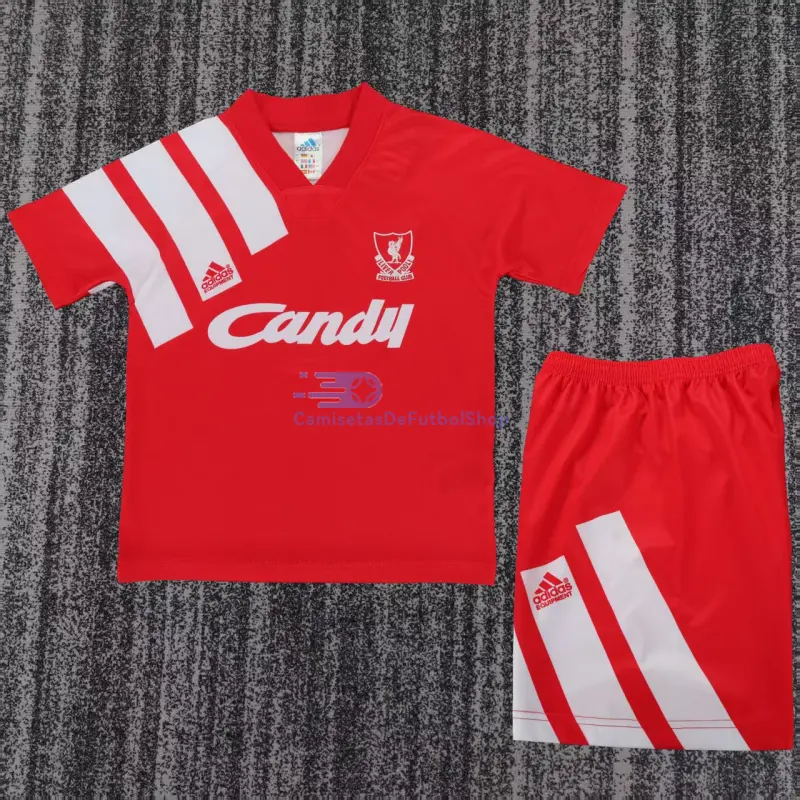 Camiseta Liverpool 1991/92 1ª Equipación Retro Rojo Niño Kit