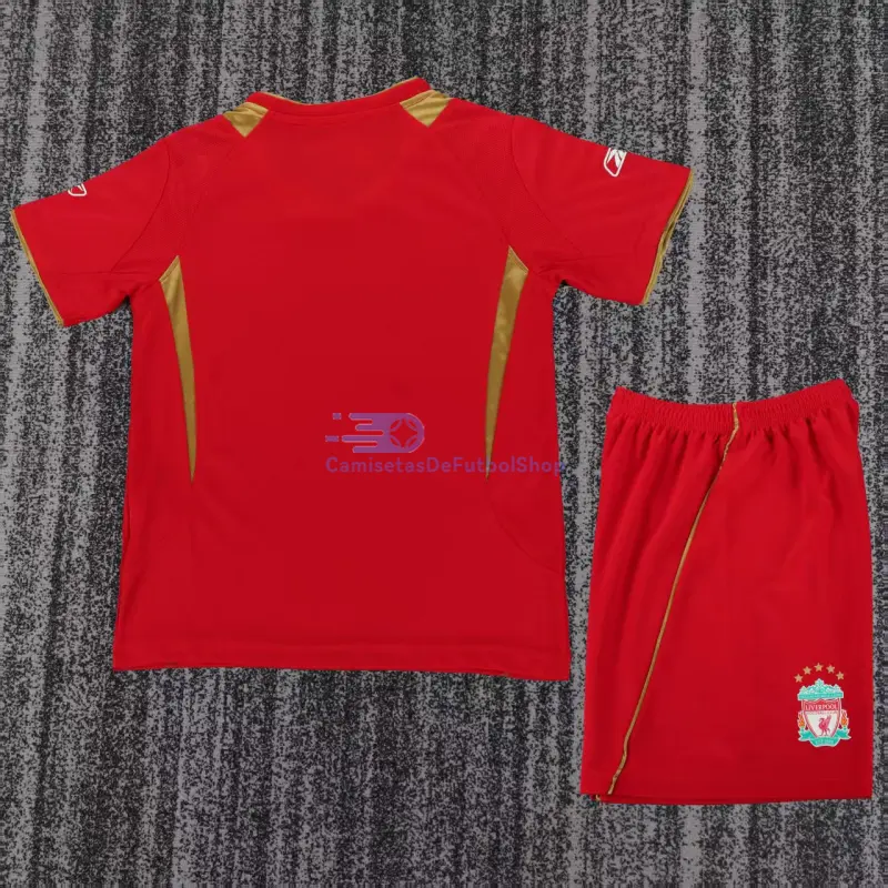 Camiseta Liverpool 2005/06 1ª Equipación Retro Rojo Niño Kit