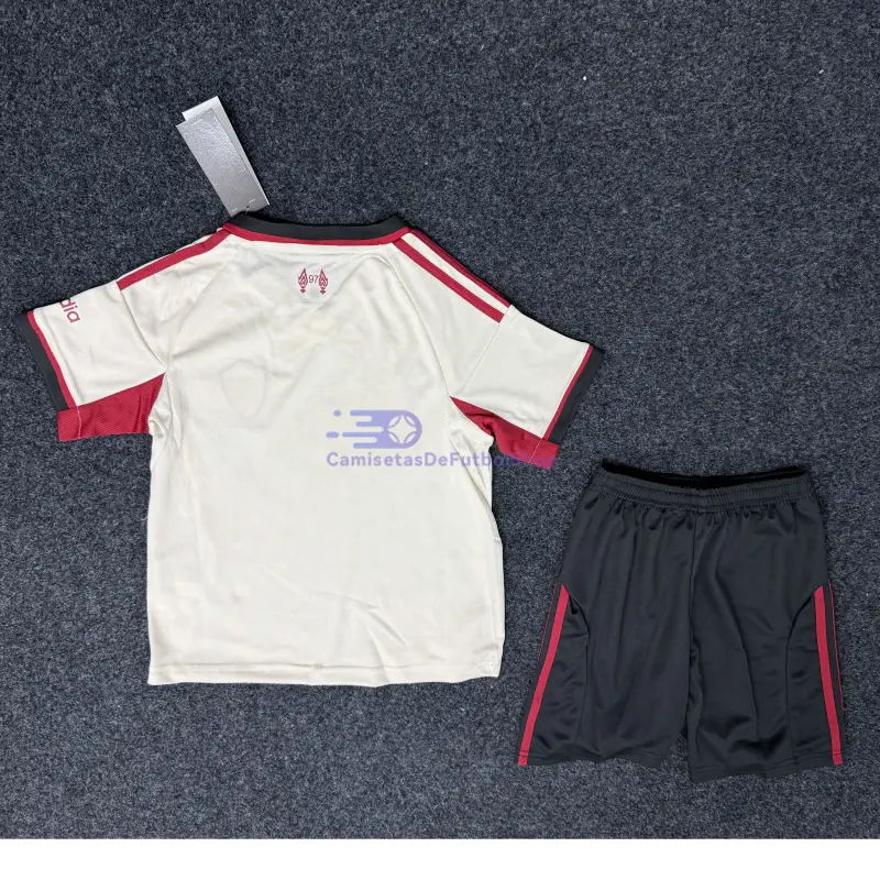 Camiseta Liverpool 2025/2026 2ª Equipación Blanco Niño Kit