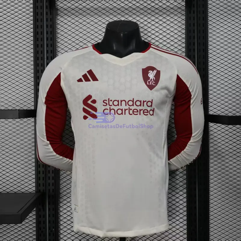 Camiseta Liverpool 2025/2026 2ª Equipación ML Blanco (EDICIÓN JUGADOR)