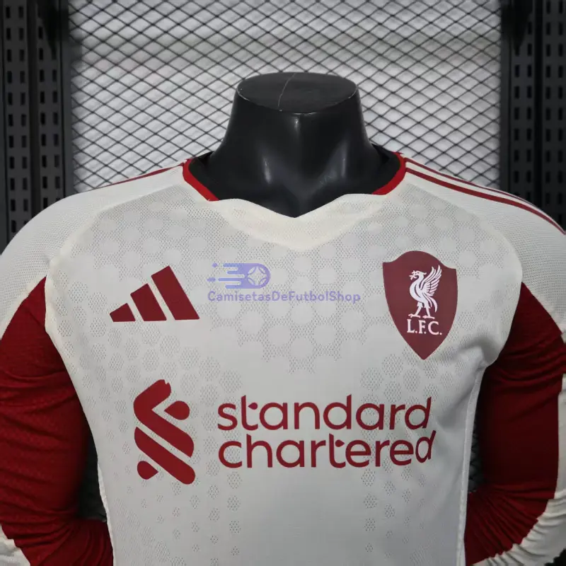 Camiseta Liverpool 2025/2026 2ª Equipación ML Blanco (EDICIÓN JUGADOR)
