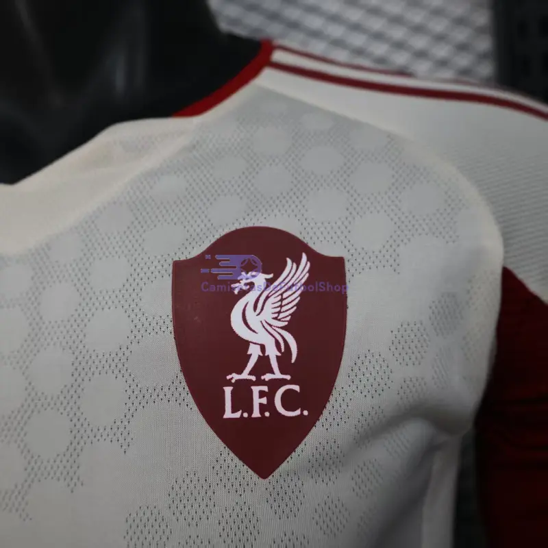 Camiseta Liverpool 2025/2026 2ª Equipación ML Blanco (EDICIÓN JUGADOR)