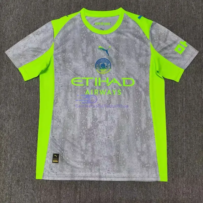 Camiseta Manchester City 2025/2026 3ª Equipación Gris/Verde Neón