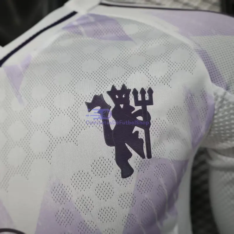 Camiseta Manchester United 2025/2026 2ª Equipación ML Blanco (EDICIÓN JUGADOR)