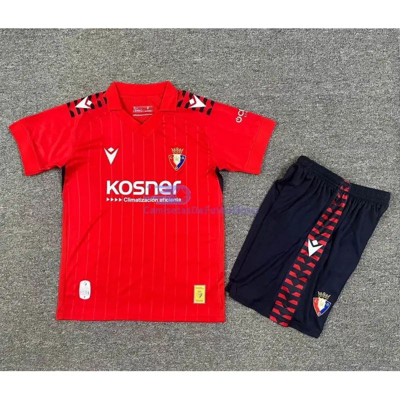 Camiseta Osasuna 2025/2026 1ª Equipación Rojo Niño Kit	