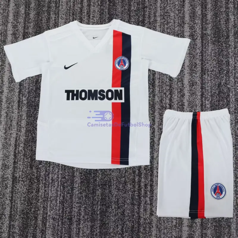 Camiseta PSG 2002/03 2ª Equipación Retro Blanco Niño Kit