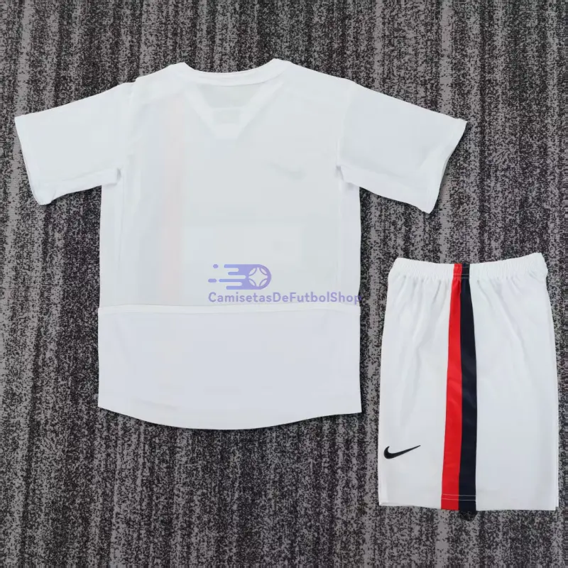 Camiseta PSG 2002/03 2ª Equipación Retro Blanco Niño Kit