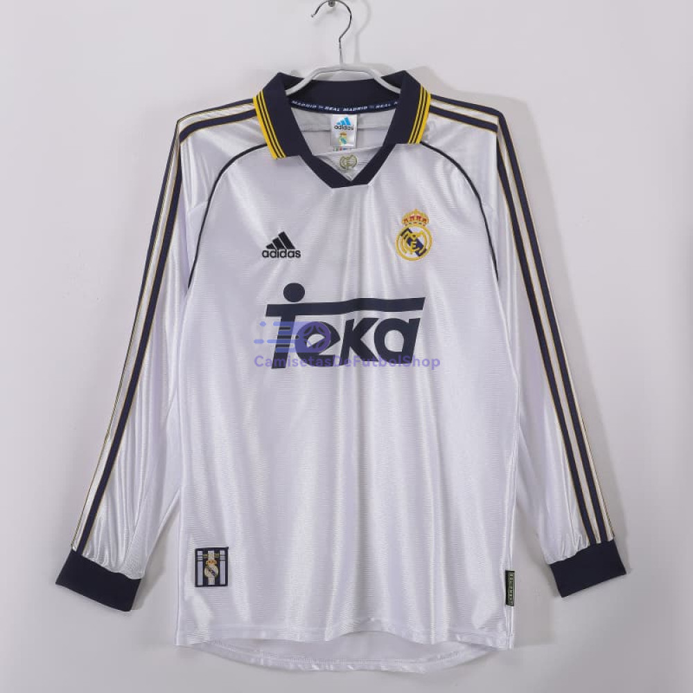Camiseta Real Madrid 1998/00 1ª Equipación Retro ML Blanco