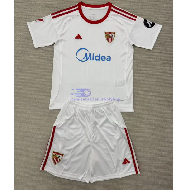 Camiseta Sevilla FC 2025/2026 1ª Equipación Blanco con Parche La Liga