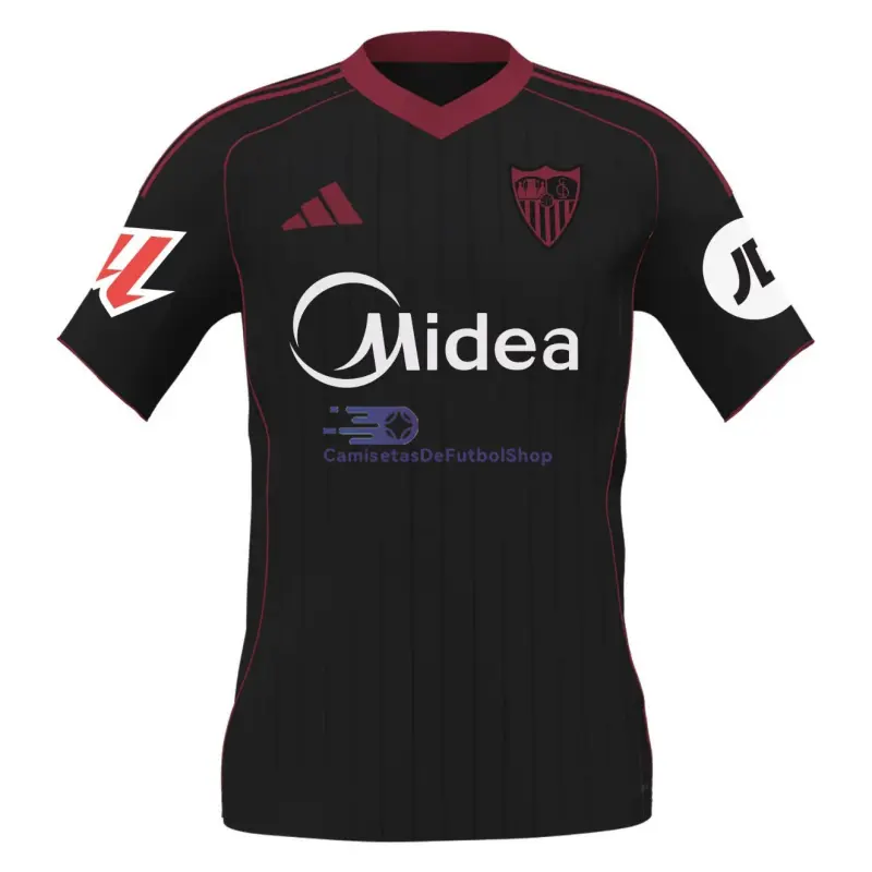 Camiseta Sevilla FC 2025/2026 3ª Equipación Negro con Parche La Liga