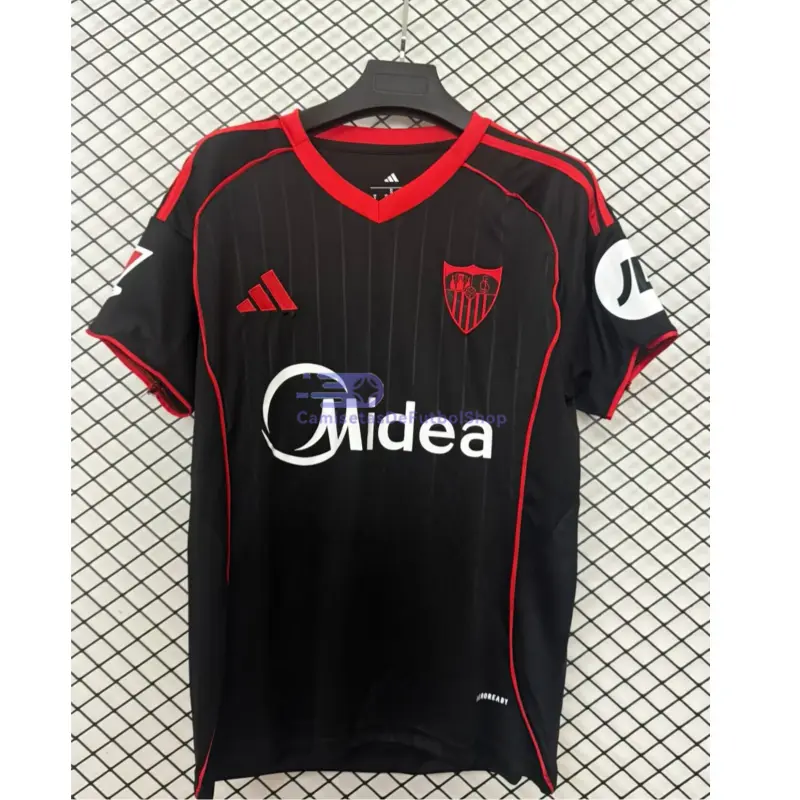 Camiseta Sevilla FC 2025/2026 3ª Equipación Negro con Parche La Liga