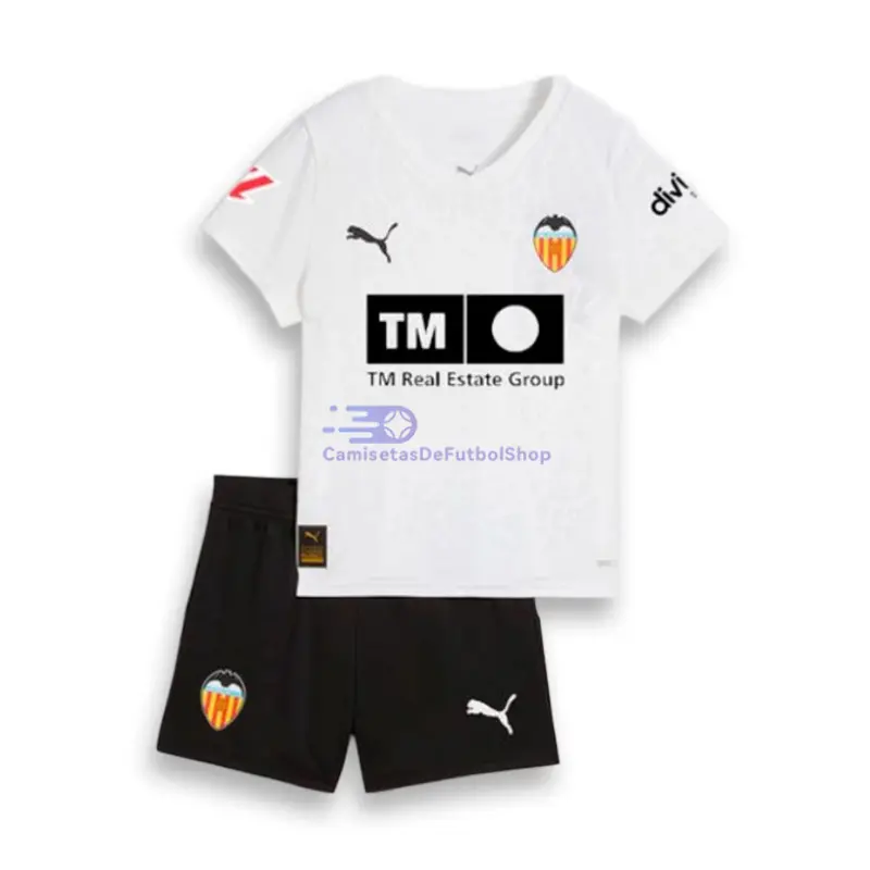 Camiseta Valencia 2025/2026 1ª Equipación Blanco Niño Kit
