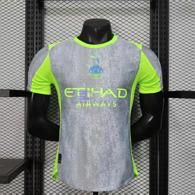 Camiseta Manchester City 2025/2026 3ª Equipación Gris/Verde Neón (EDICIÓN JUGADOR)
