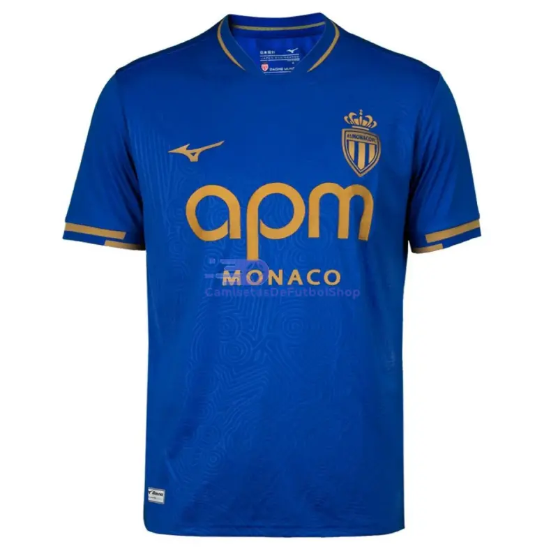 Camiseta Monaco 2025/2026 2ª Equipación Azul/Dorado