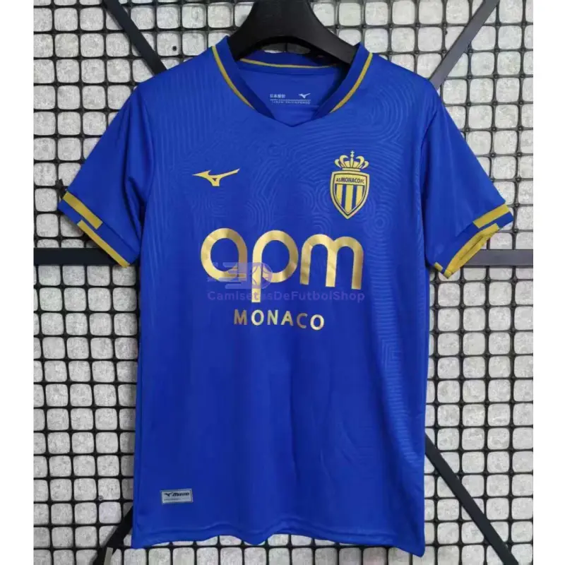 Camiseta Monaco 2025/2026 2ª Equipación Azul/Dorado