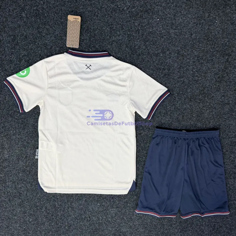 Camiseta West Ham United 2025/2026 2ª Equipación Beige Niño Kit