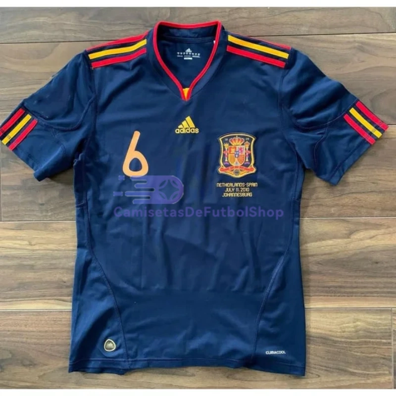 Camiseta A.INIESTA 6 España 2010 2ª Equipación Retro