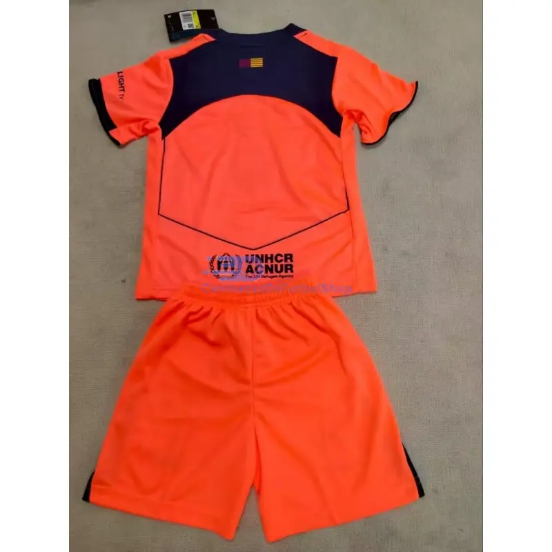 Camiseta Barcelona 2025/2026 3ª Equipación Naranja Niño Kit