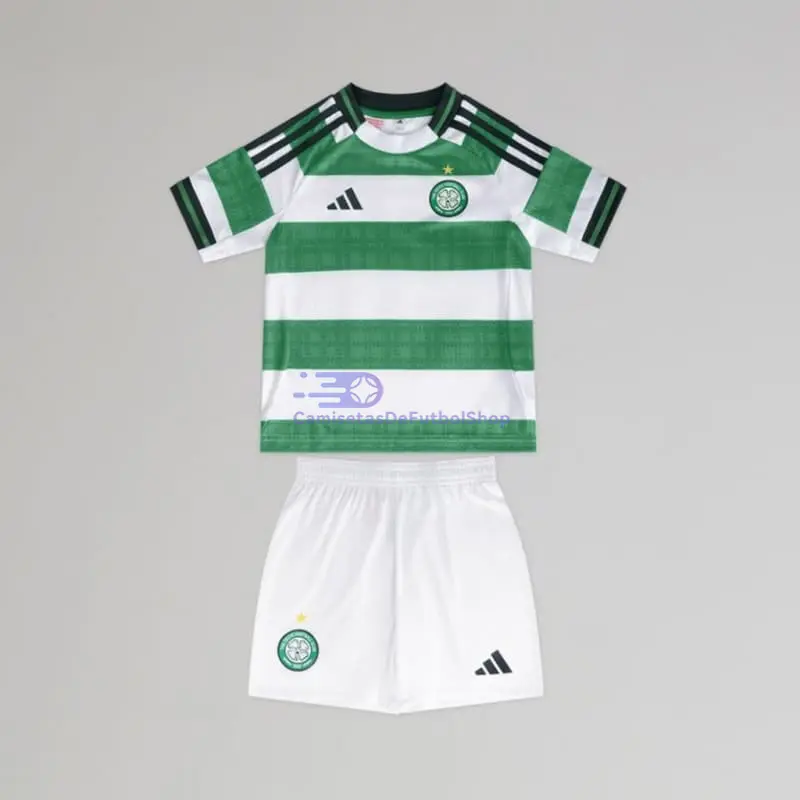 Camiseta Celtic 2025/2026 1ª Equipación Verde/Blanco Niño Kit
