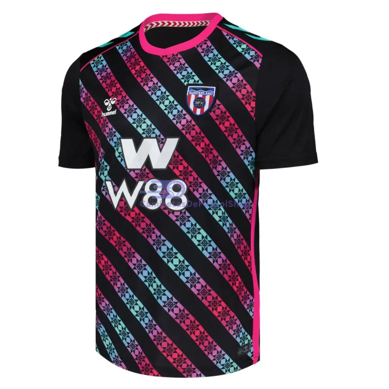 Camiseta de Portero Sunderland AFC 2025/2026 Negro/Rosa/Blanco
