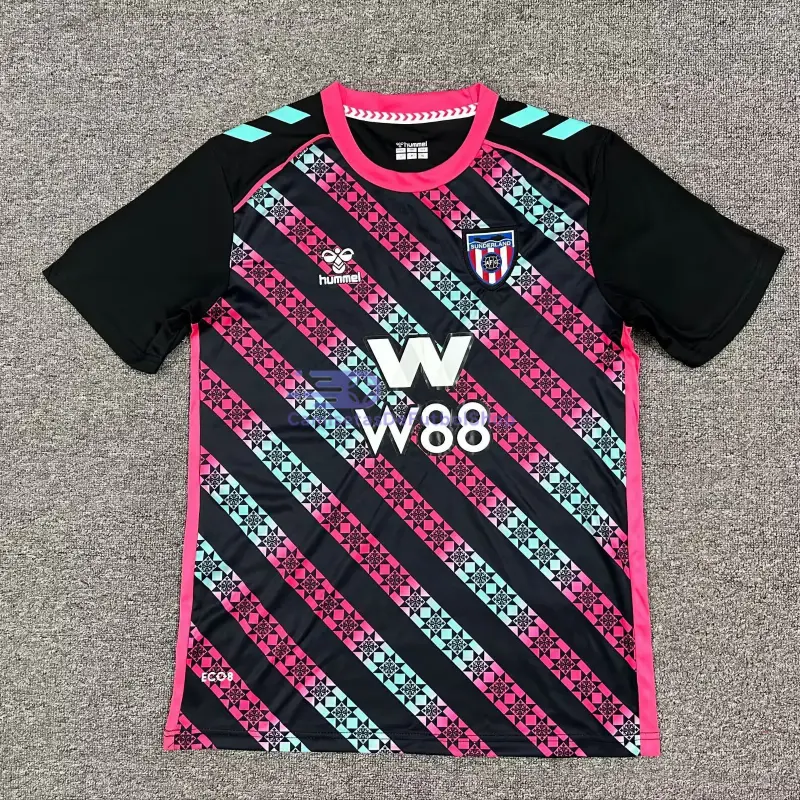 Camiseta de Portero Sunderland AFC 2025/2026 Negro/Rosa/Blanco