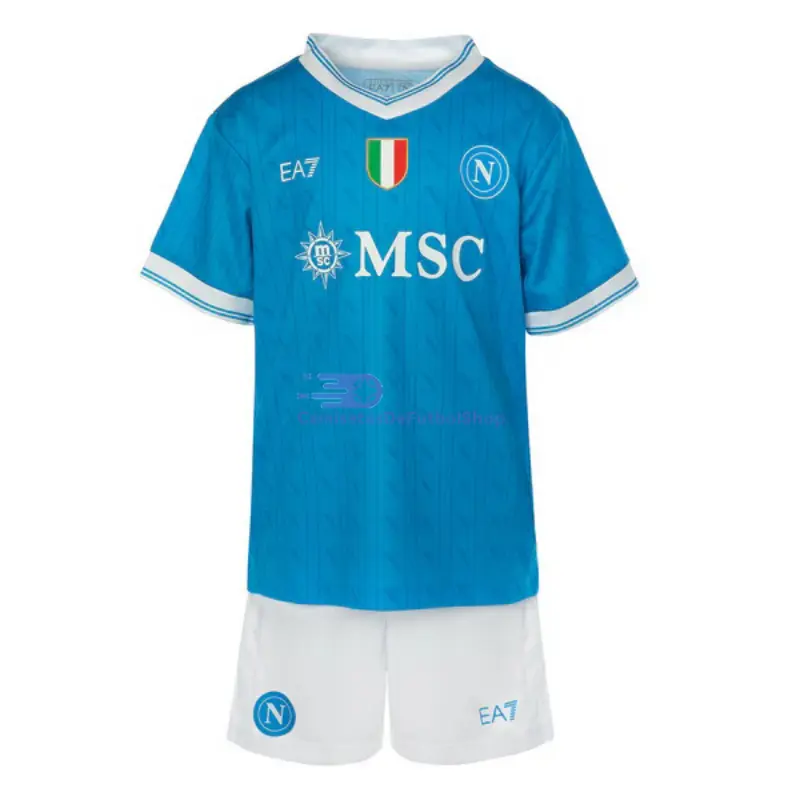 Camiseta Napoli 2025/2026 1ª Equipación Azul Niño Kit