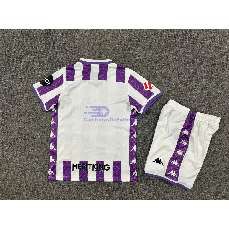 Camiseta Real Valladolid 2025/2026 1ª Equipación Morado/Blanco Niño Kit con Parche La Liga