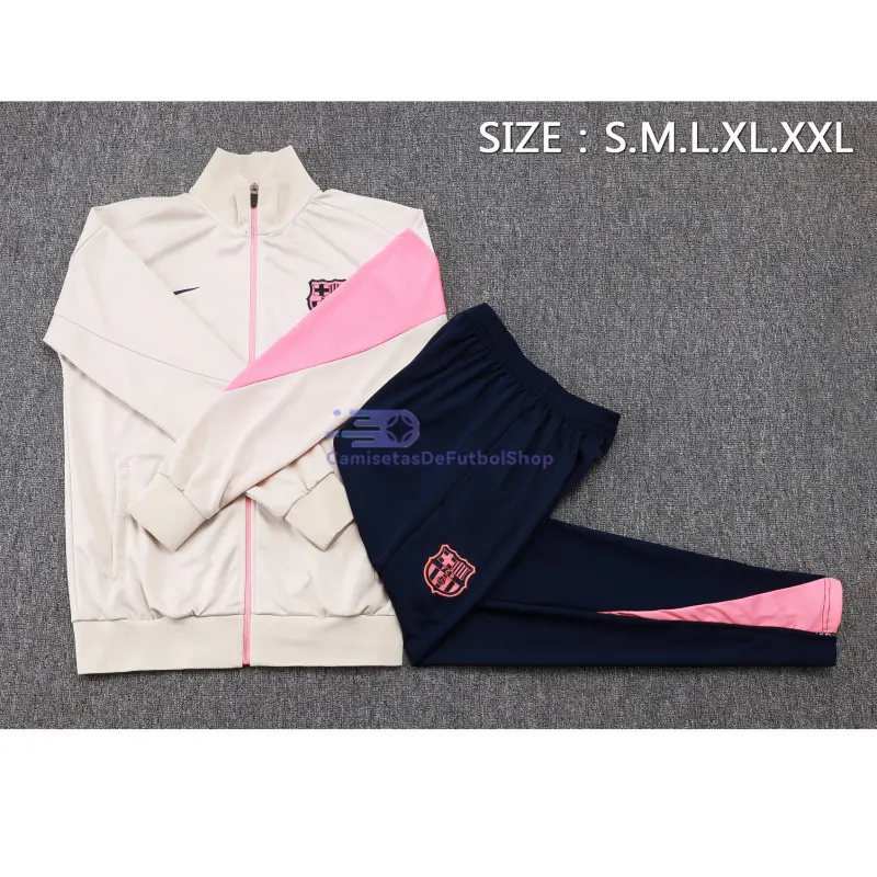 Chandal Barcelona 2025/2026 Blanco Roto/Rosa