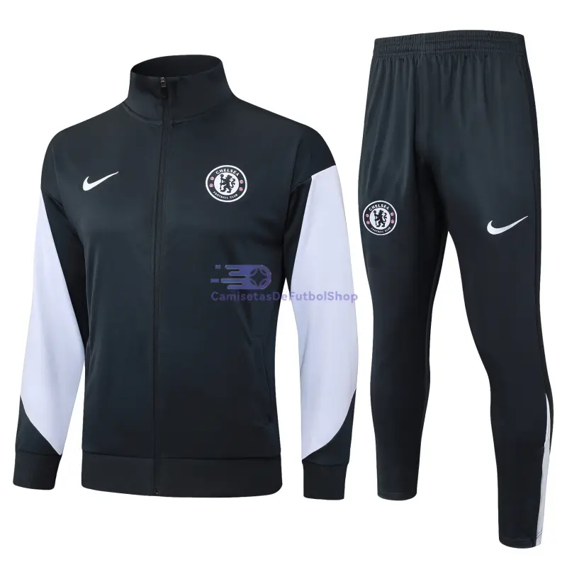 Chandal Chelsea 2025/2026 Gris Oscuro/Blanco