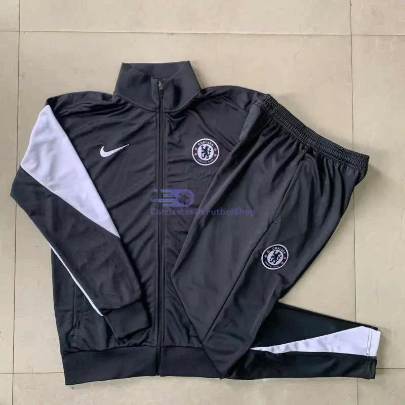 Chandal Chelsea 2025/2026 Gris Oscuro/Blanco