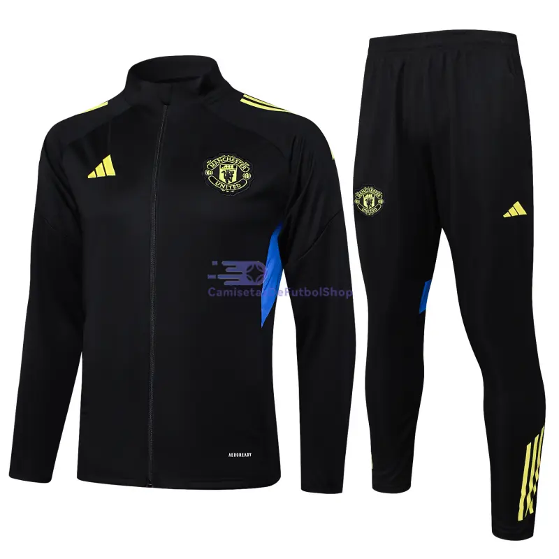 Chandal Manchester United 2025/2026 Negro con Escudo Verde