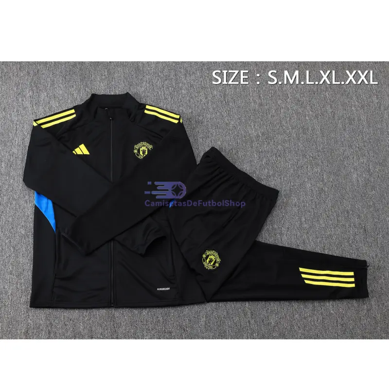 Chandal Manchester United 2025/2026 Negro con Escudo Verde