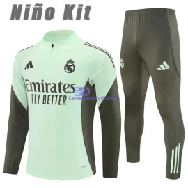 Sudadera de Entrenamiento Real Madrid 2025/2026 Niño Kit Verde Claro
