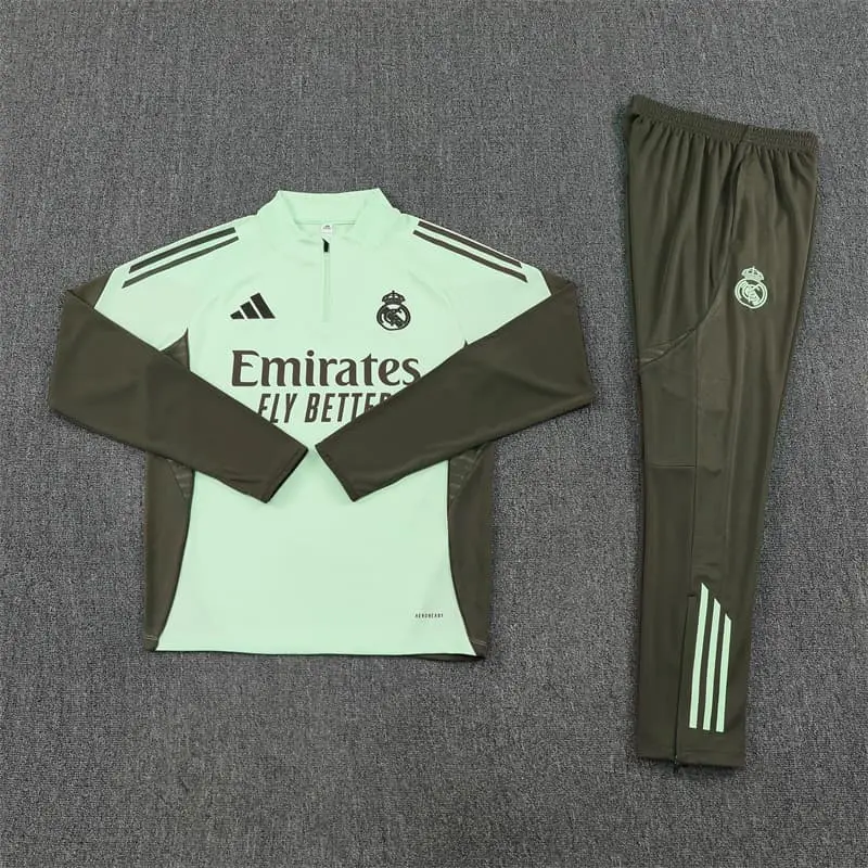 Sudadera de Entrenamiento Real Madrid 2025/2026 Niño Kit Verde Claro