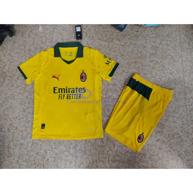 Camiseta AC Milan 2025/2026 3ª Equipación Amarillo