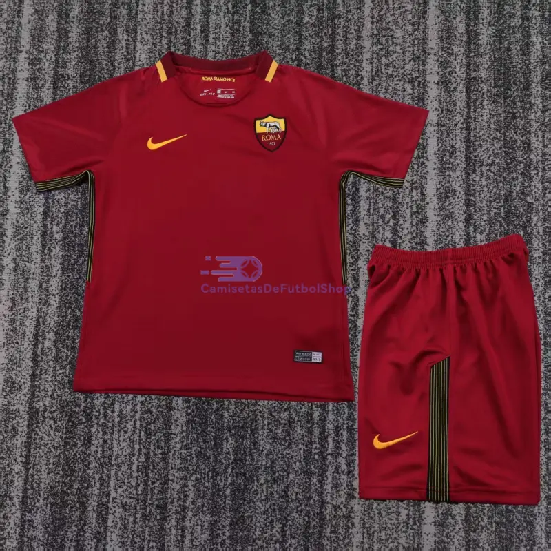 Camiseta AS Roma 2013/14 1ª Equipación Retro Rojo Niño Kit