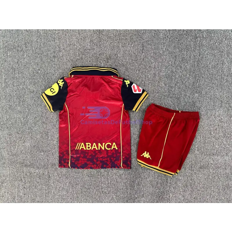 Camiseta Deportivo de La Coruña 2025/2026 2ª Equipación Rojo Niño Kit con Parche La Liga