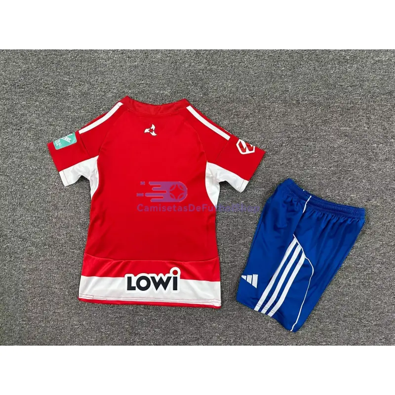 Camiseta Granada 2025/2026 1ª Equipación Rojo/Blanco Niño Kit con Parche La Liga