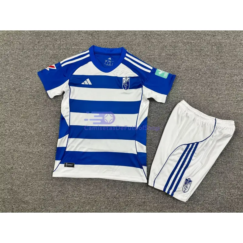 Camiseta Granada 2025/2026 2ª Equipación Azul/Blanco Niño Kit con Parche La Liga