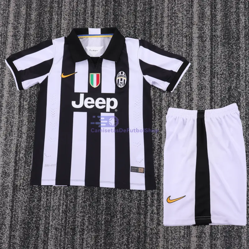 Camiseta Juventus 2014/15 1ª Equipación Retro Blanco/Negro Niño Kit
