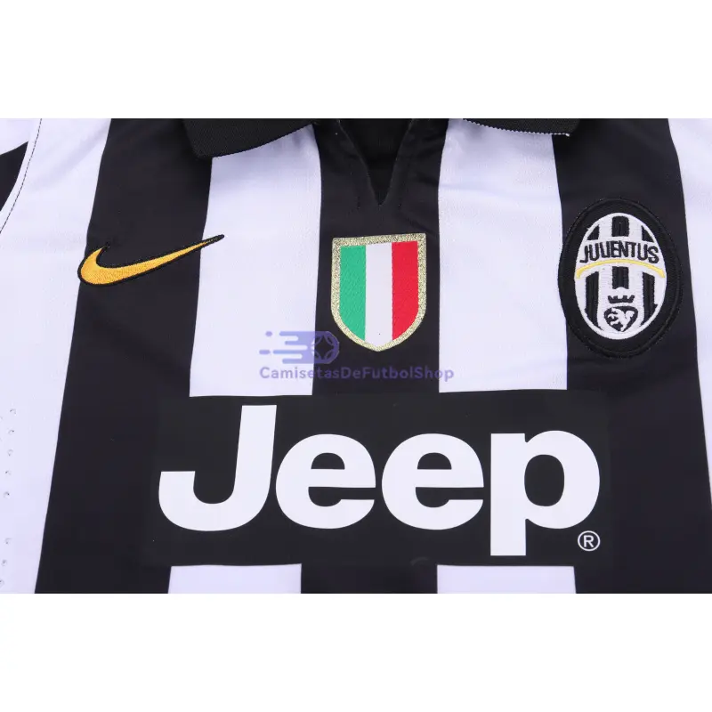 Camiseta Juventus 2014/15 1ª Equipación Retro Blanco/Negro Niño Kit