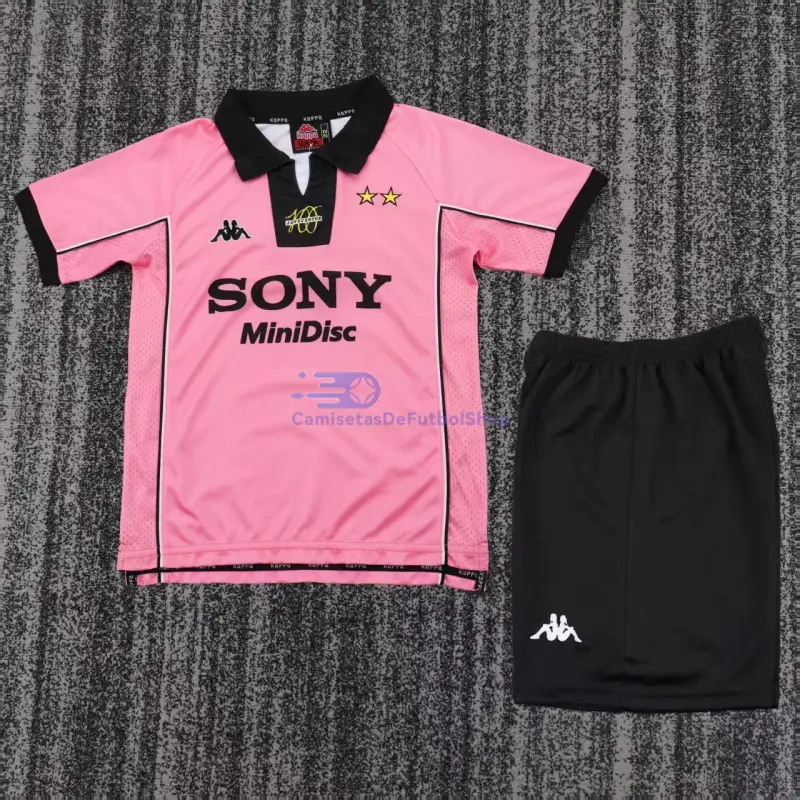Camiseta Juventus 1997/98 2ª Equipación Retro Rosa Niño Kit